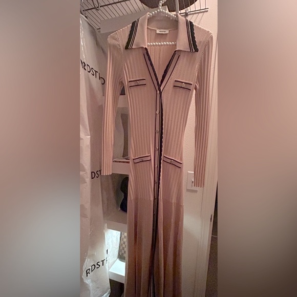 Sandro Alexandrine Ribbed Midi Dress S - Picture 3 of 9